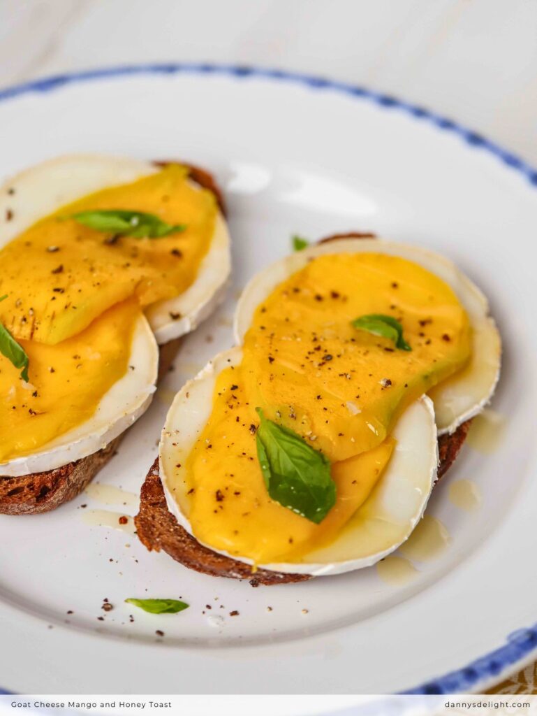 Goat Cheese Mango and Honey Toast