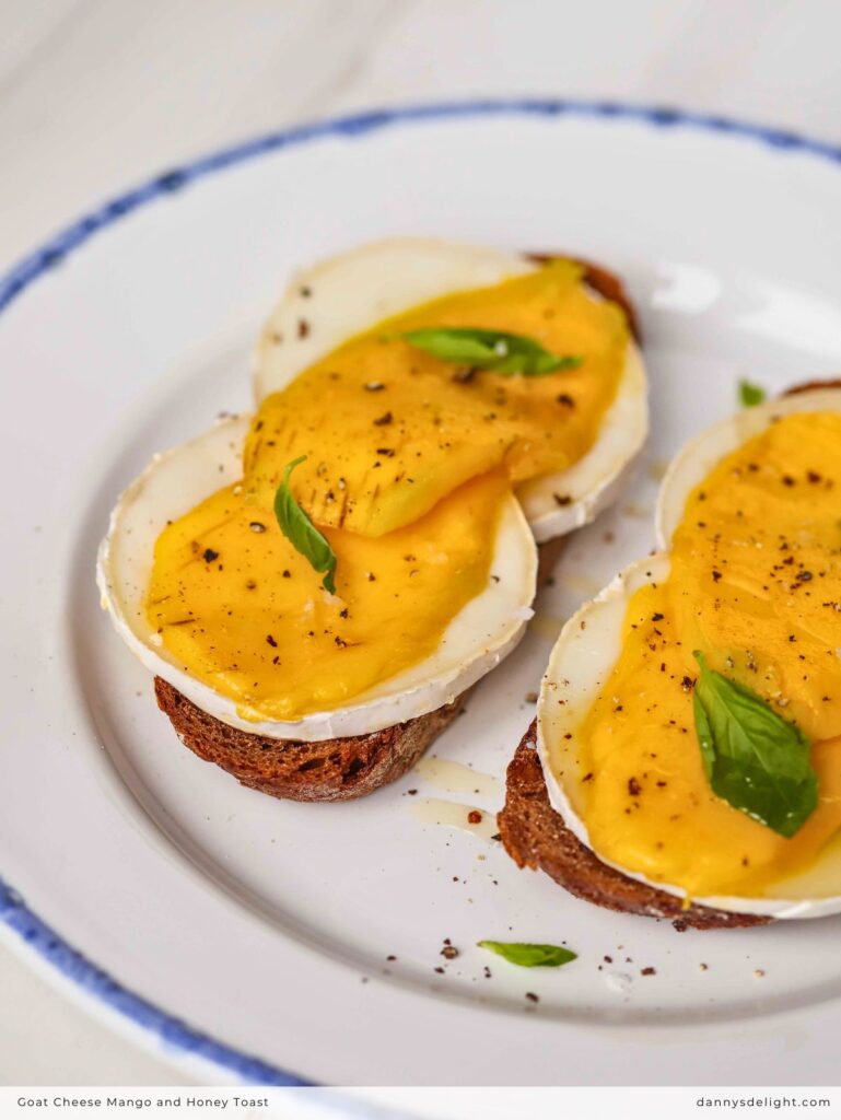 Goat Cheese Mango and Honey Toast