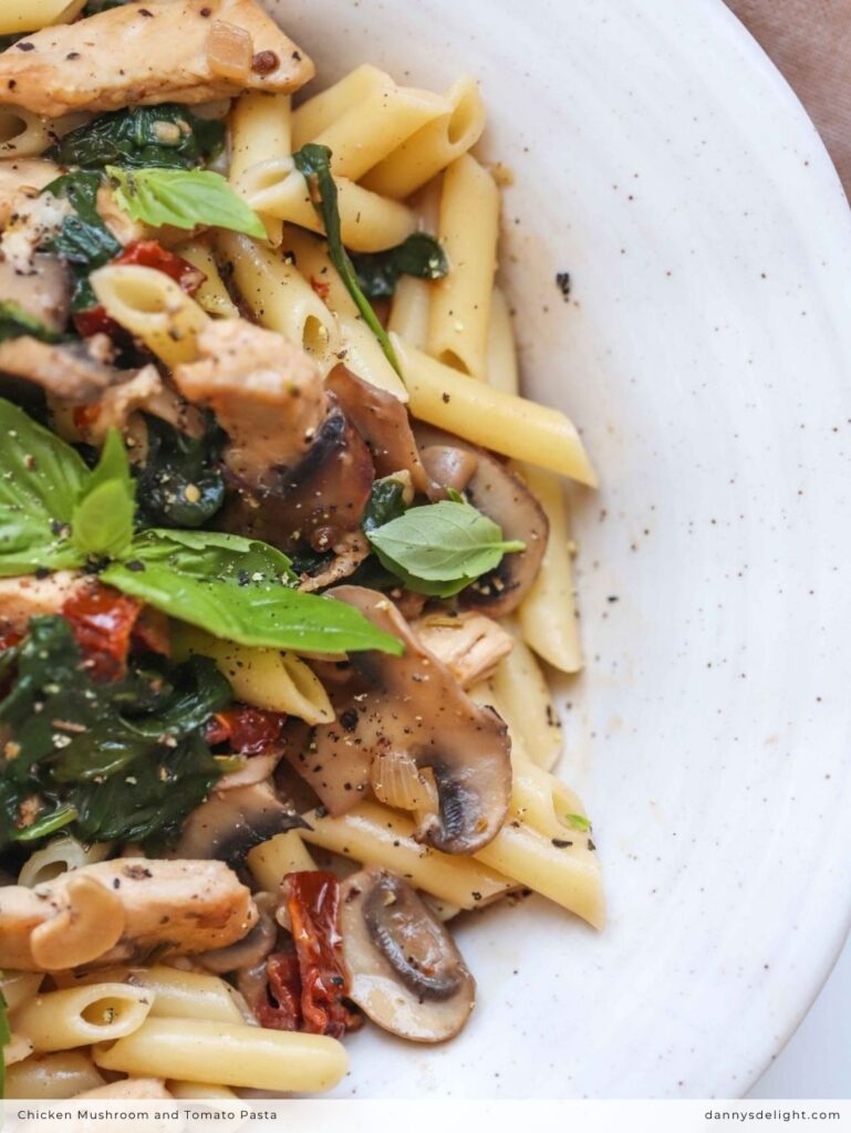 Chicken Mushroom and Tomato Pasta