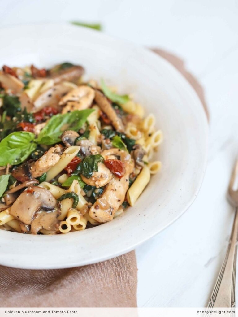 Chicken Mushroom and Tomato Pasta