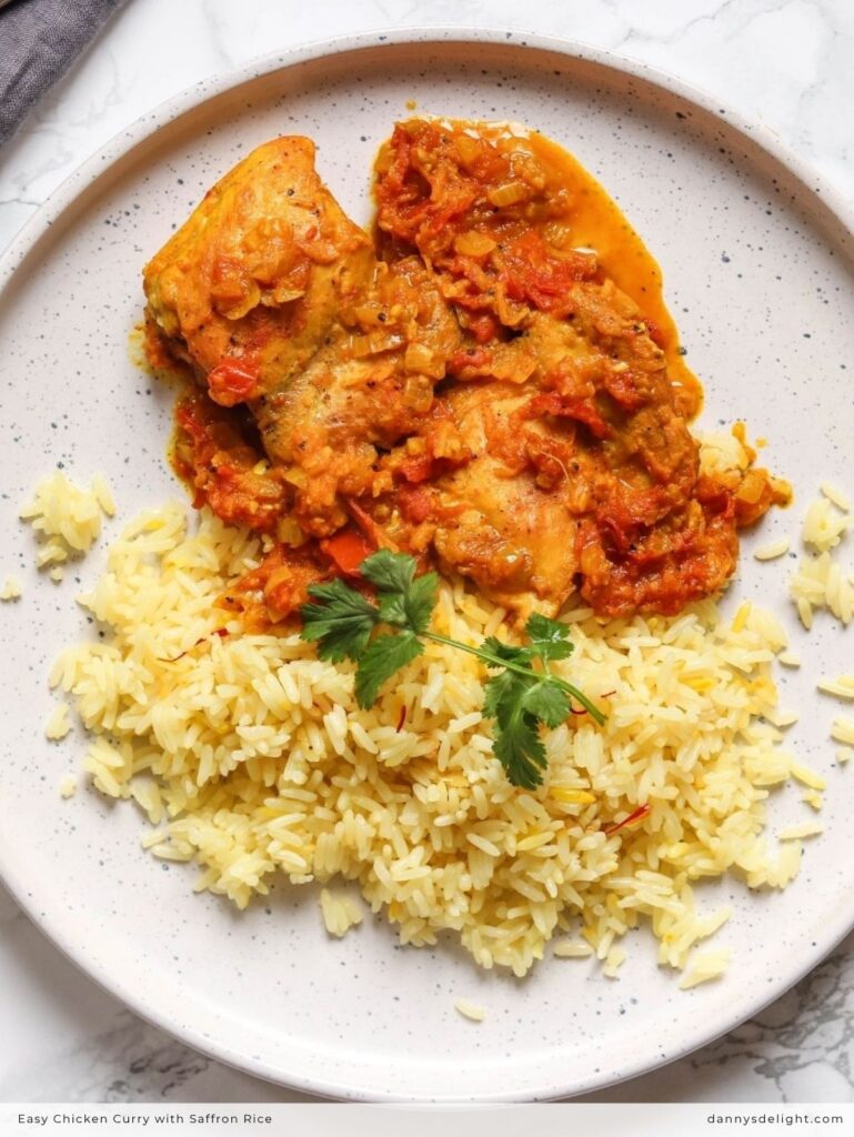 Easy Chicken Curry with Saffron Rice