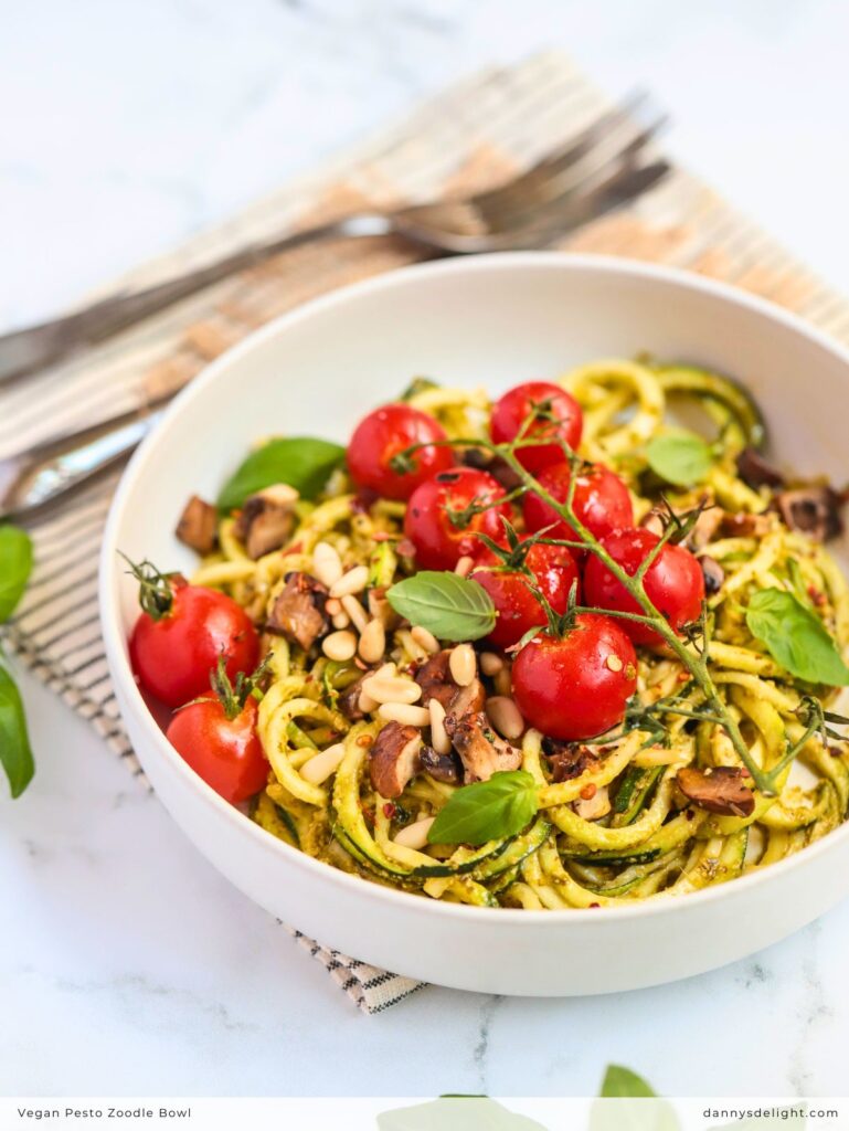 Vegan Pesto Zoodle Bowl