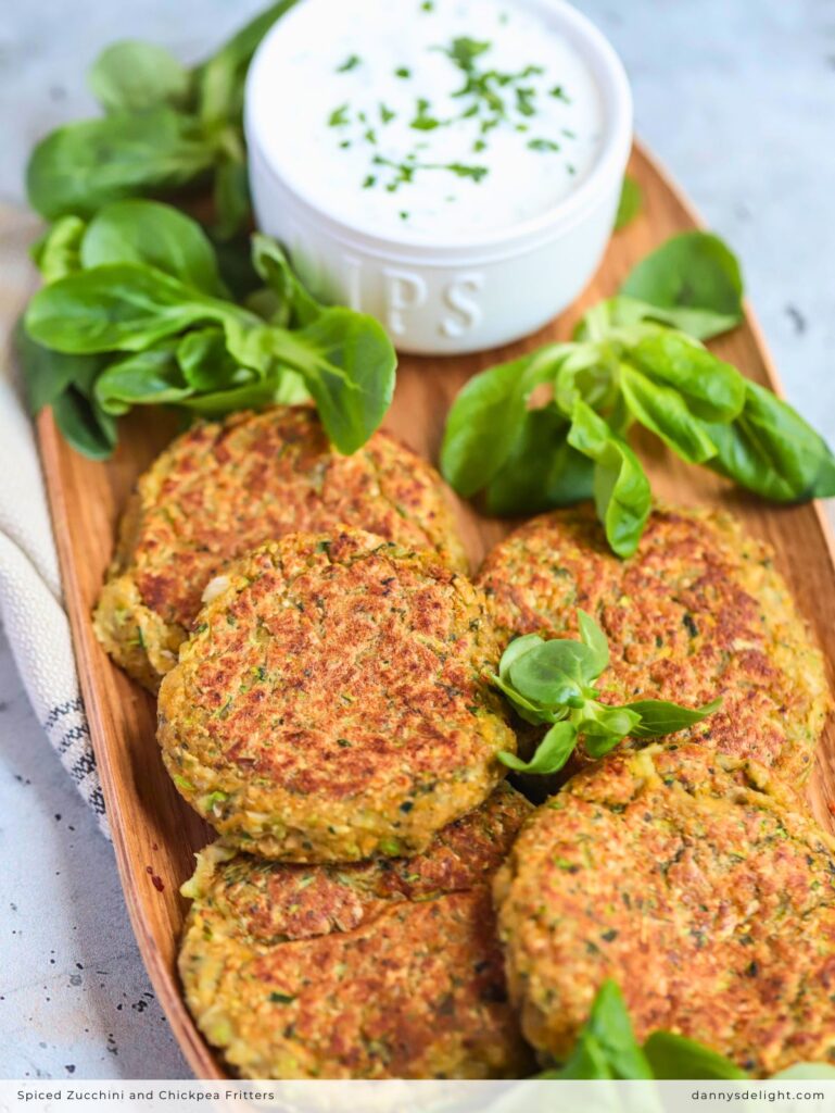 Spiced Zucchini and Chickpea Fritters