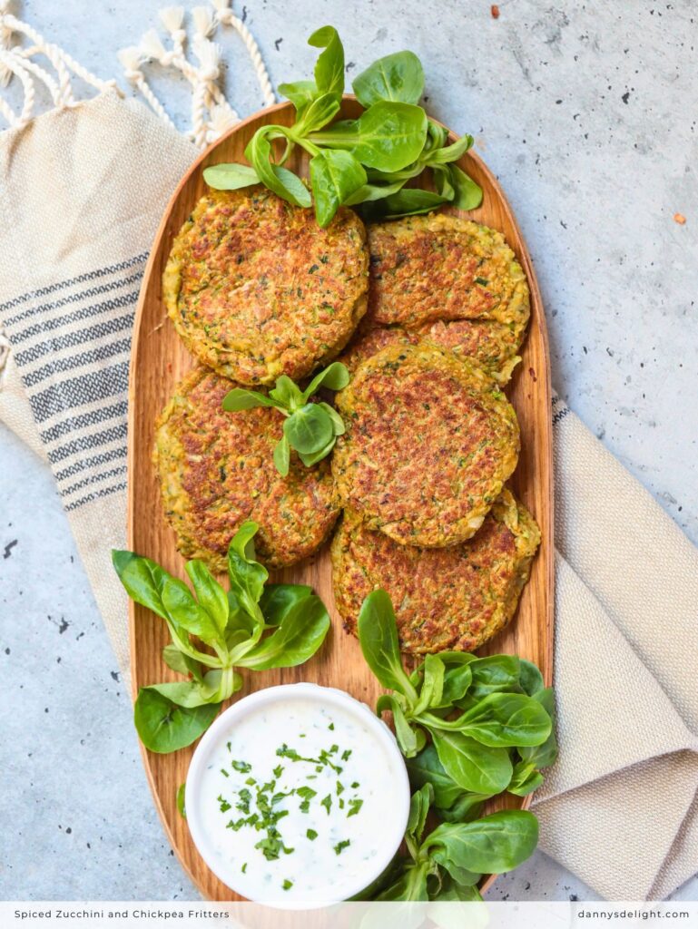 Spiced Zucchini and Chickpea Fritters