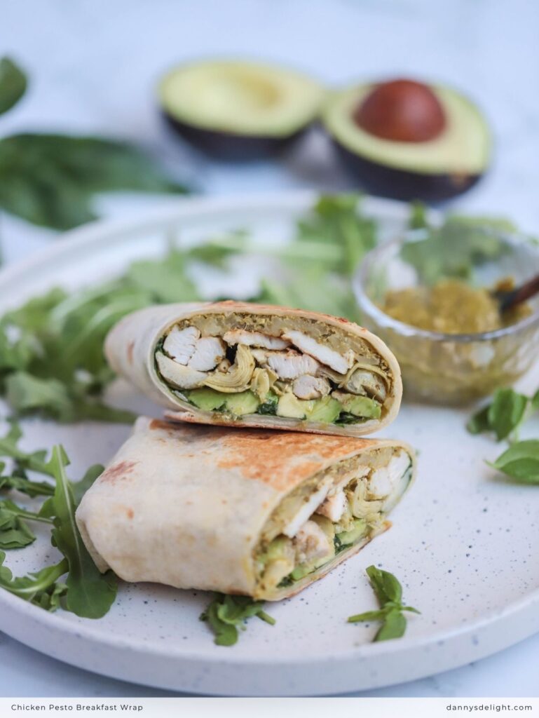 Chicken Pesto Breakfast Wrap